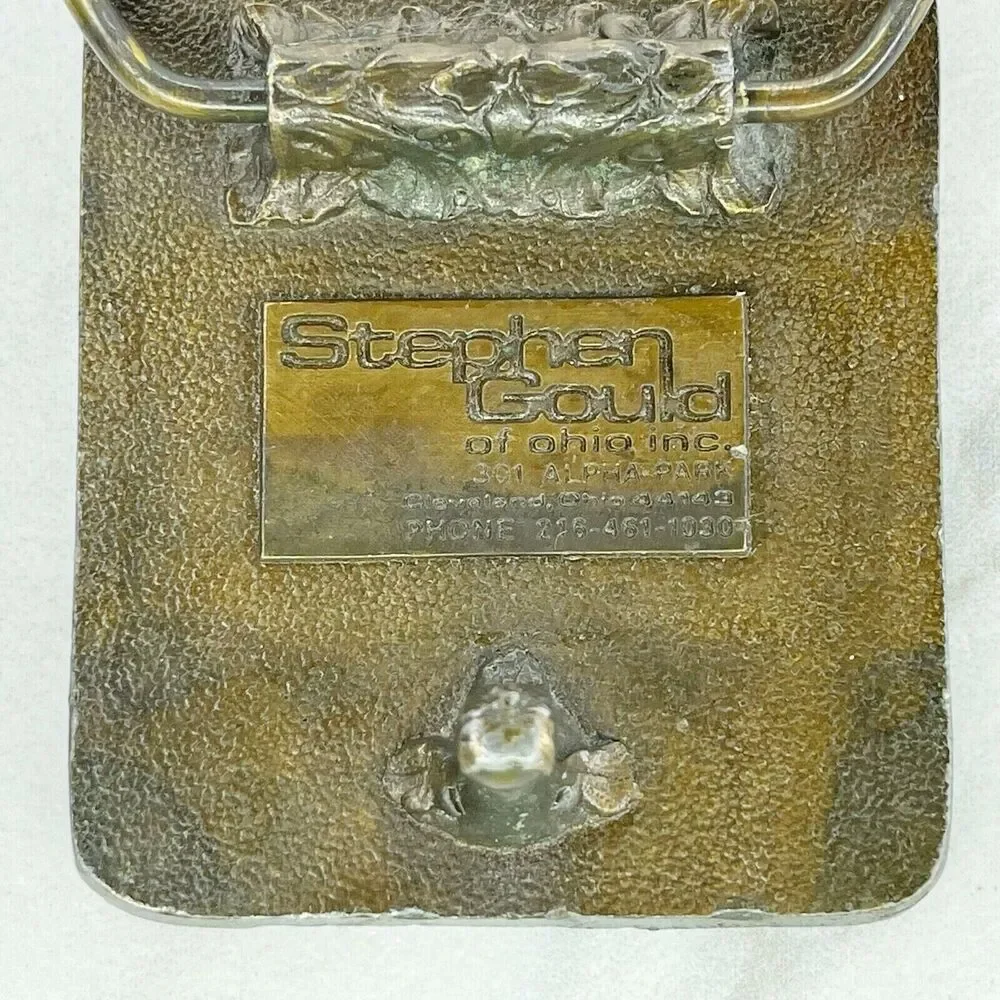 Vintage Stephen Gould Bronze Motor Products Belt Buckle ✨